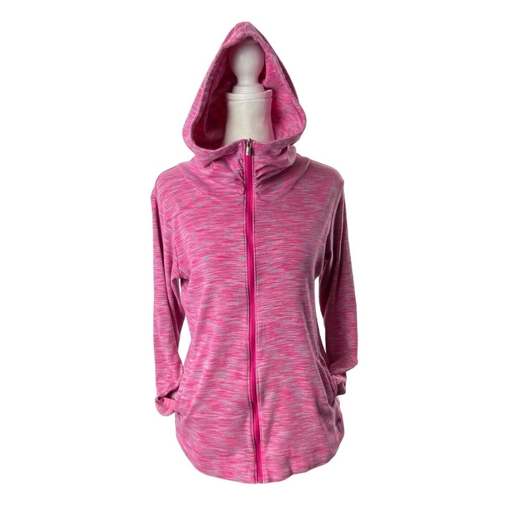 COLUMBIA Women Space‎ Dye Full Zip Hoodie Sz M Pink Outdoors Hiking Gym 2a-5